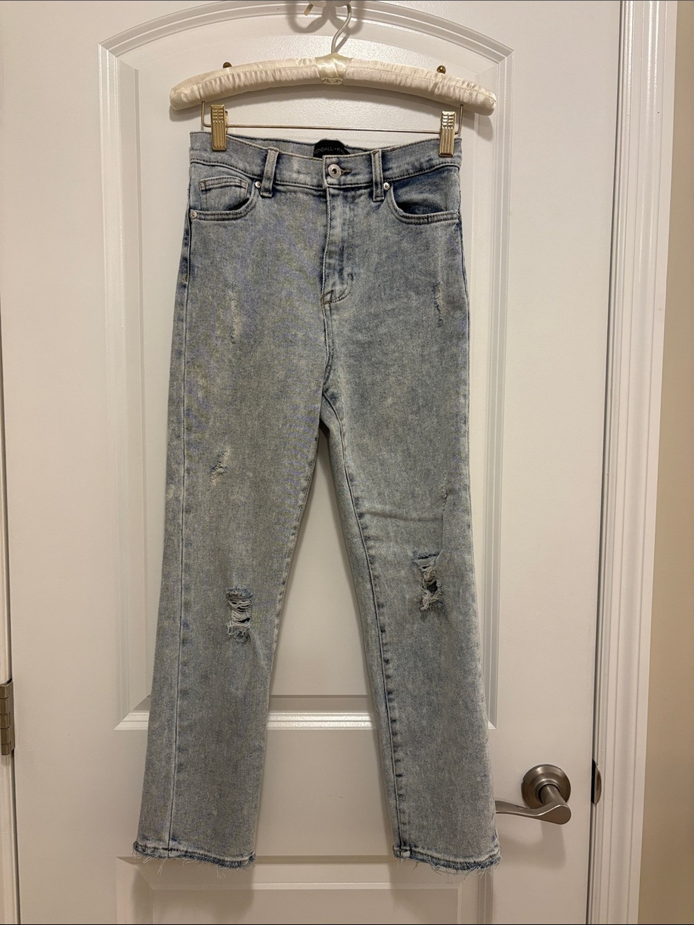 Kendall & Kylie Faded Blue Icon High Rise Straight Jeans